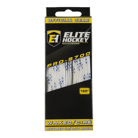 ELITE PRO S700 WAX SKATE LACES WHITE 120 INCH