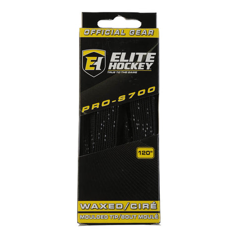 ELITE PRO S700 WAX SKATE LACES BLACK 120 INCH