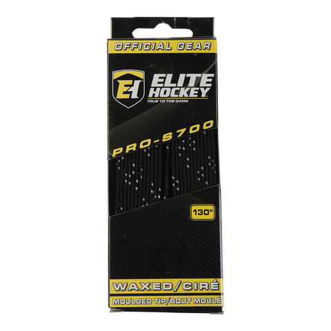ELITE PRO S700 WAX SKATE LACES BLACK 130 INCH