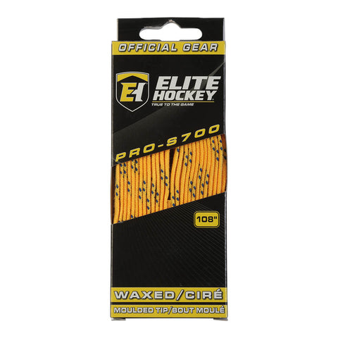 ELITE PRO S700 WAX SKATE LACES YELLOW 108 INCH