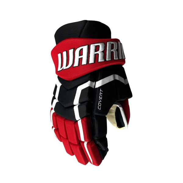 WARRIOR COVERT QRE 1 SR HOCKEY GLOVES BLACK/RED/WHITE