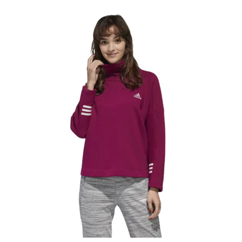 ADIDAS WOMEN'S ESSENTIAL COZY FUNNEL SWEATER BERRY