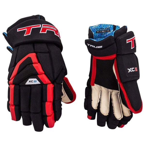 TRUE XC5 JR HOCKEY GLOVES 12 INCH BLACK/RED