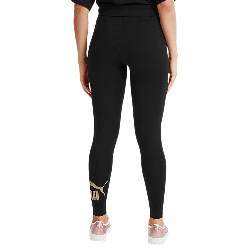 PUMA WOMEN'S ESSENTIAL LOGO LEGGINGS BLACK/GOLD – National Sports