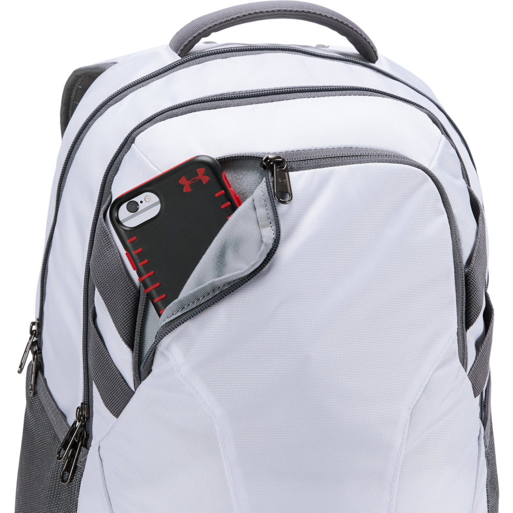 UNDER ARMOUR TEAM HUSTLE 3.0 BACKPACK WHT/GRY
